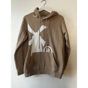Dutch Bros Windmill Logo Cream Tan Beige Pullover Hoodie Size S Unisex